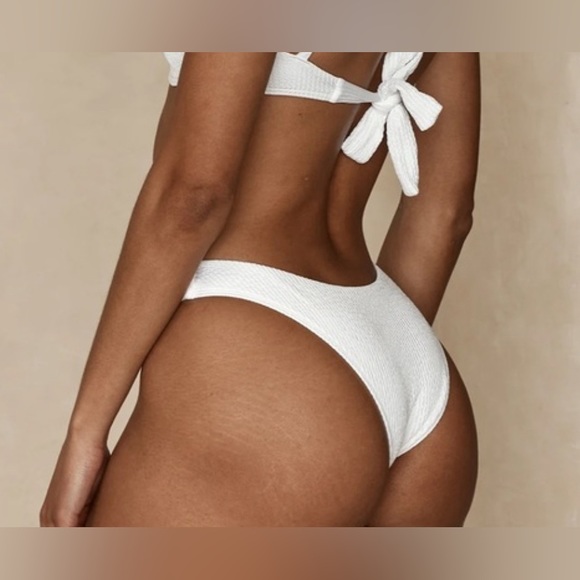 White Ribbed Bikini Bottom - Picture 3 of 4